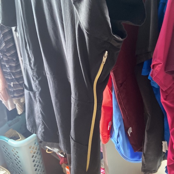 Jaanuu peplum top with gold zipper. - Picture 3 of 7